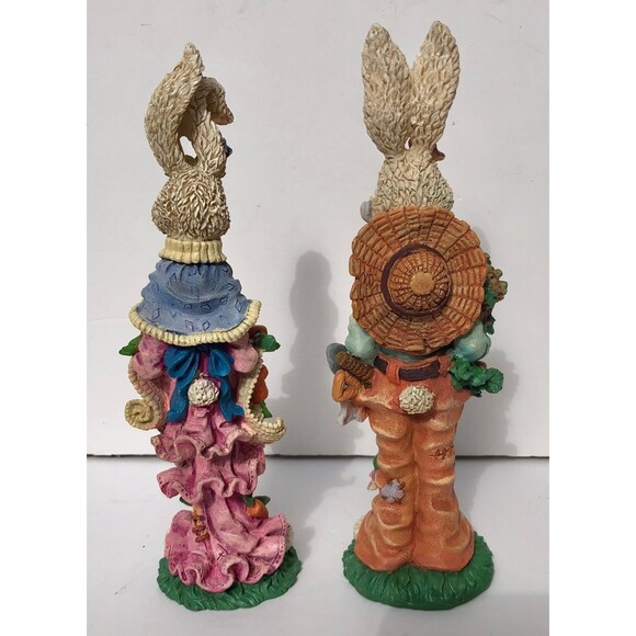 Easter Bunny Mini Figures Couple Rabbits Figurines 8" tall x 2" - Picture 10 of 10